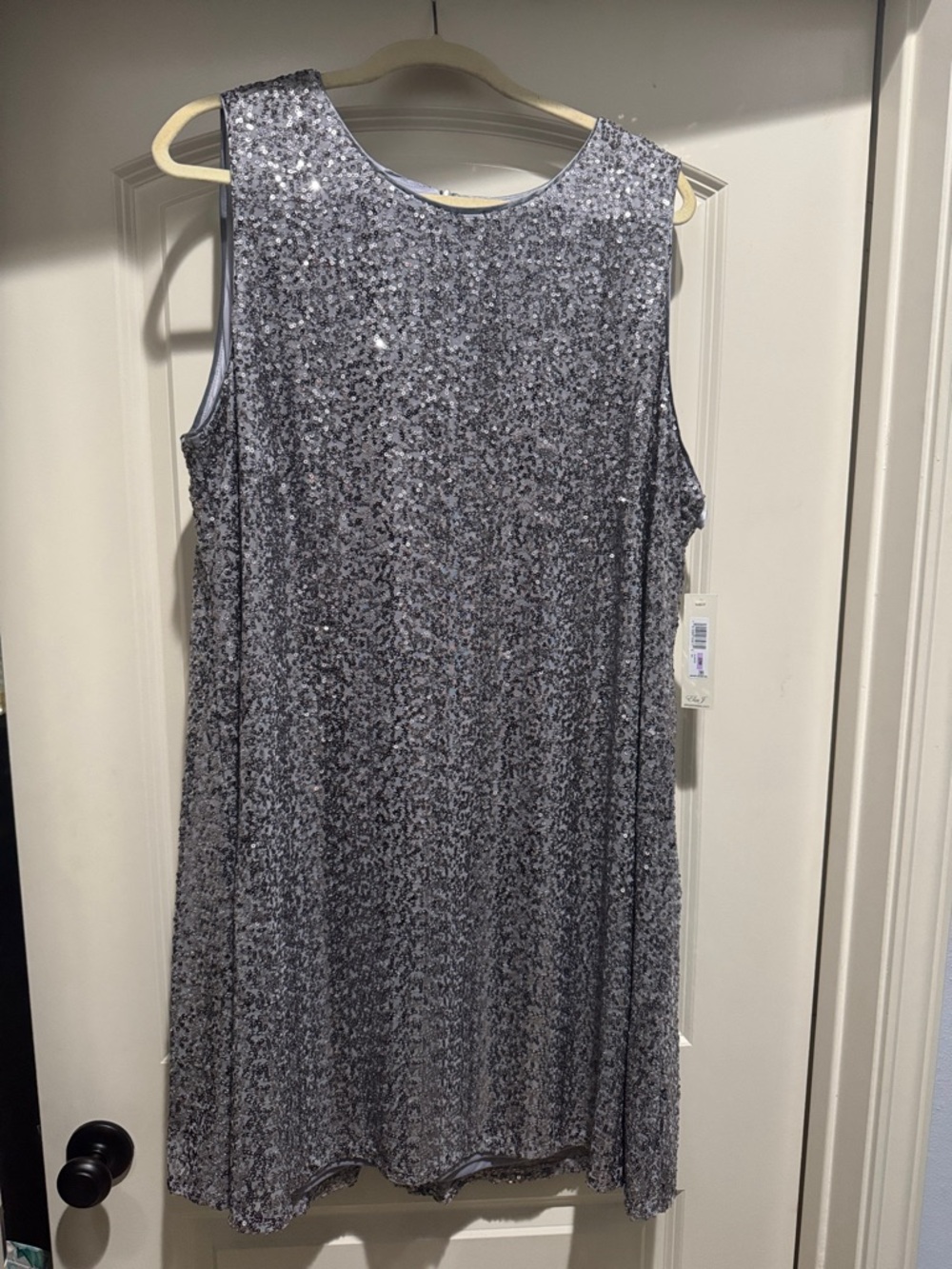 Eliza J Silver Sequin Sleeveless Swing Dress 22W